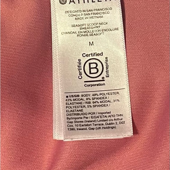 Athleta Seasoft Mauve
Pink Sweatshirt Athleta Crew Neck Top Sz M - Picture 5 of 6